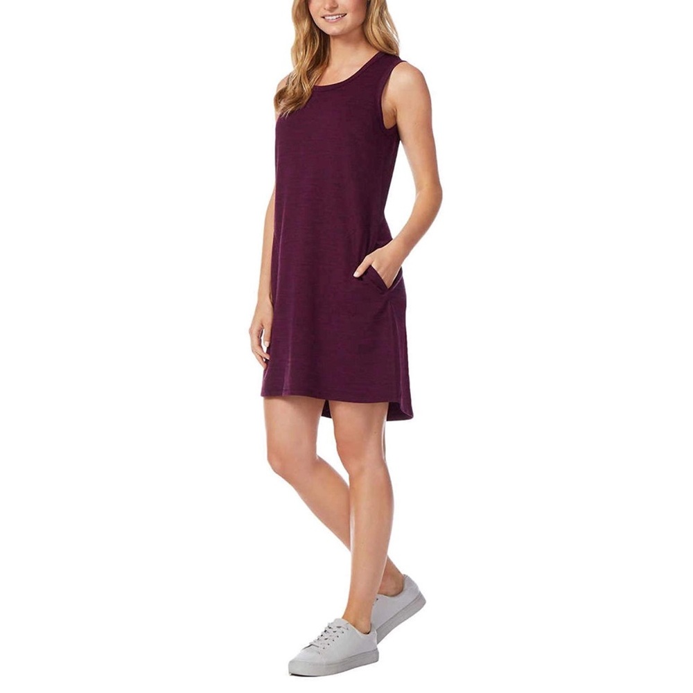 32 degrees sleeveless burgundy dress with pockets